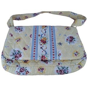 Vintage Quilted Floral Hand Purse With Mirror